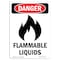 Signmission Safety Sign, OSHA Danger, 14" Height, Flammable Liquids, Portrait OS-DS-D-1014-V-1239 - alternate 1